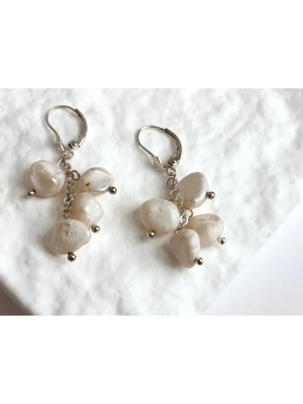 Freshwater Pearl Accented Vintage Sterling Silver 925 Drop Earrings